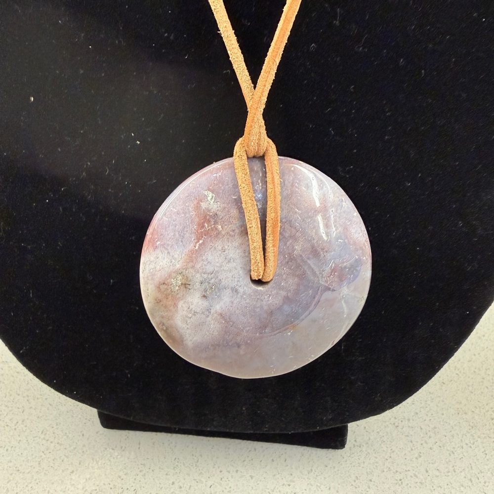 Amethyst Stone Donut Necklace - Picture 4 of 6